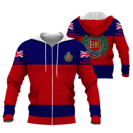 Royal Engineer Double Printed Zipped Hoodie new for 2024