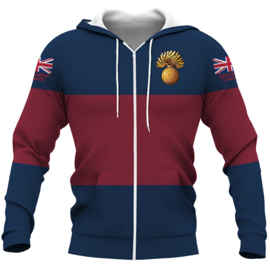 Grenadier Guards Double Printed Zipper Hoodie new for 2024