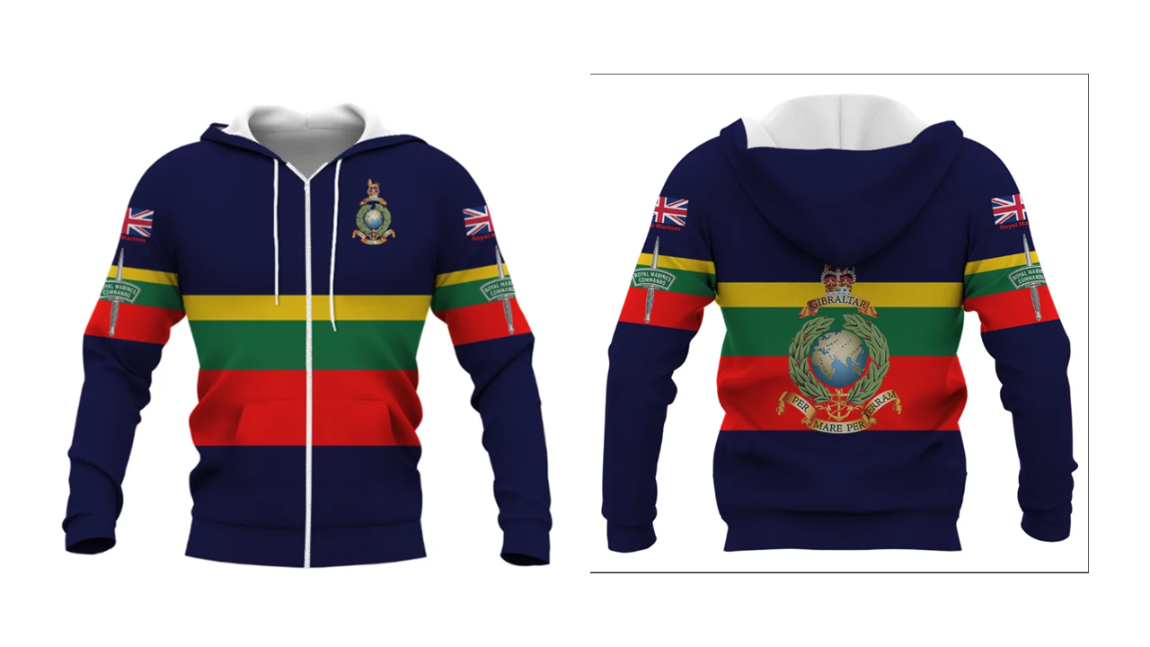 Royal Marines Double Printed Zipper Hoodie new for 2024