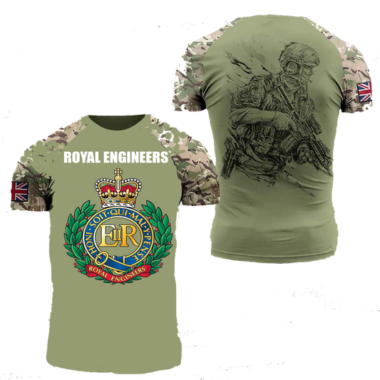 Royal Engineers Double Printed T-Shirt new 2023 - Army 1157 kit Asian Size L = to UK Small Army 1157 Kit