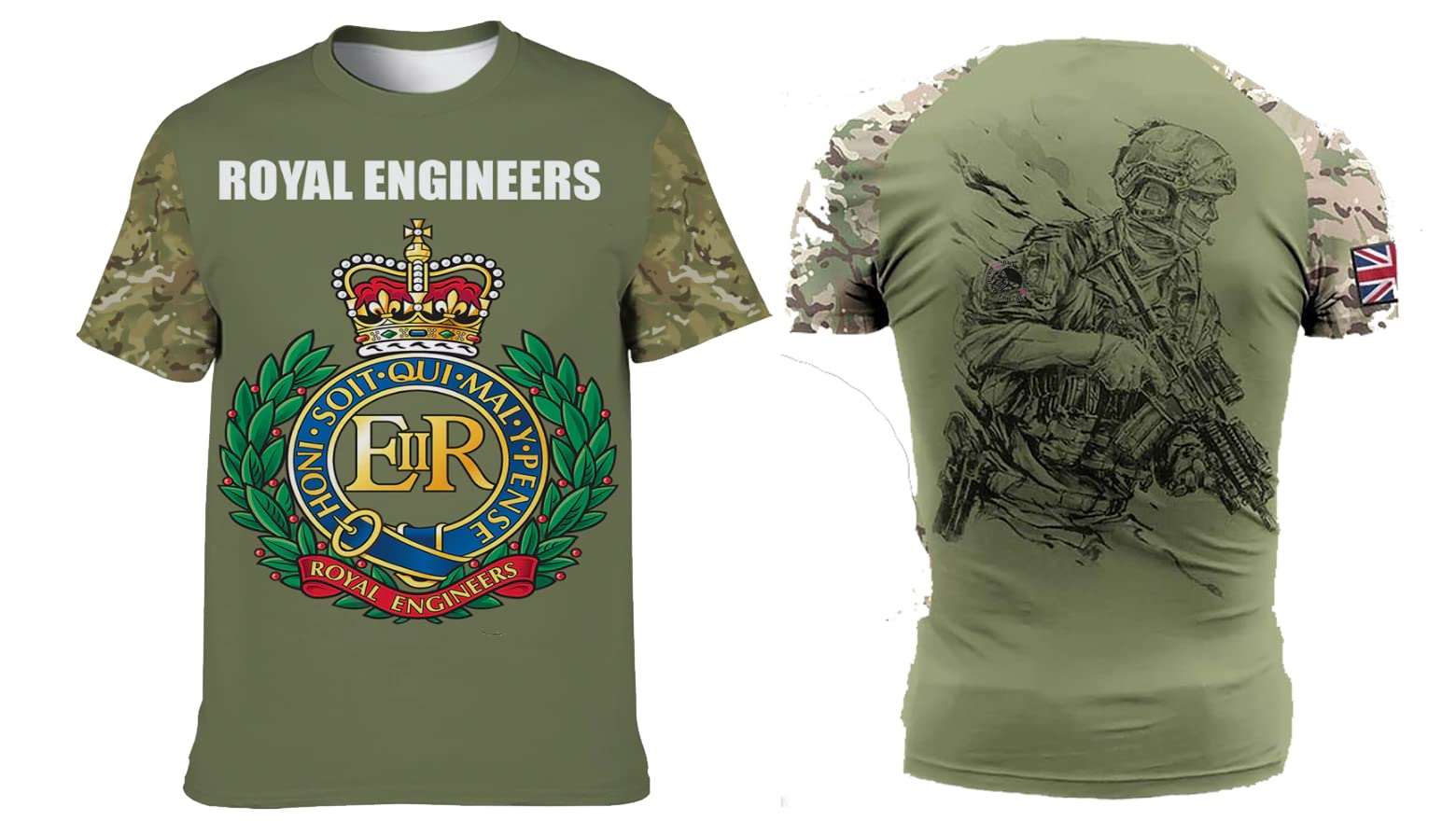 Army 1157 Kit Royal Engineers Double Printed T Shirt 2023