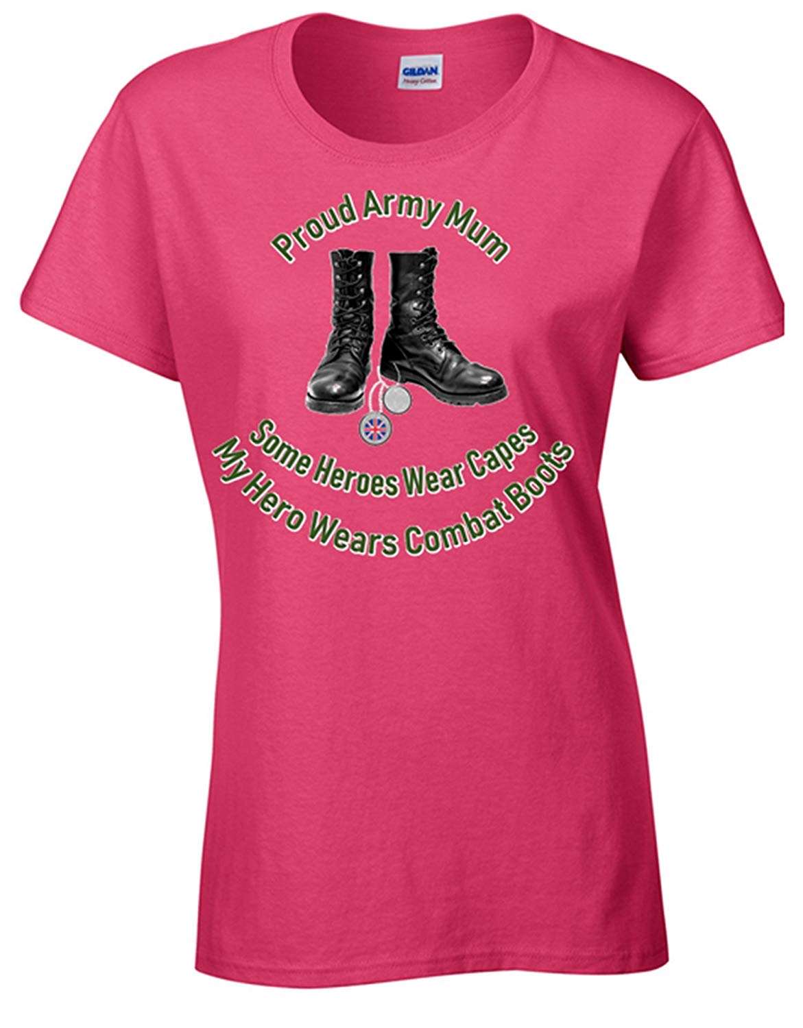 Bear Essentials Proud Army Mum T-Shirt - Army 1157 kit Pink / XL Army 1157 Kit Veterans Owned Business