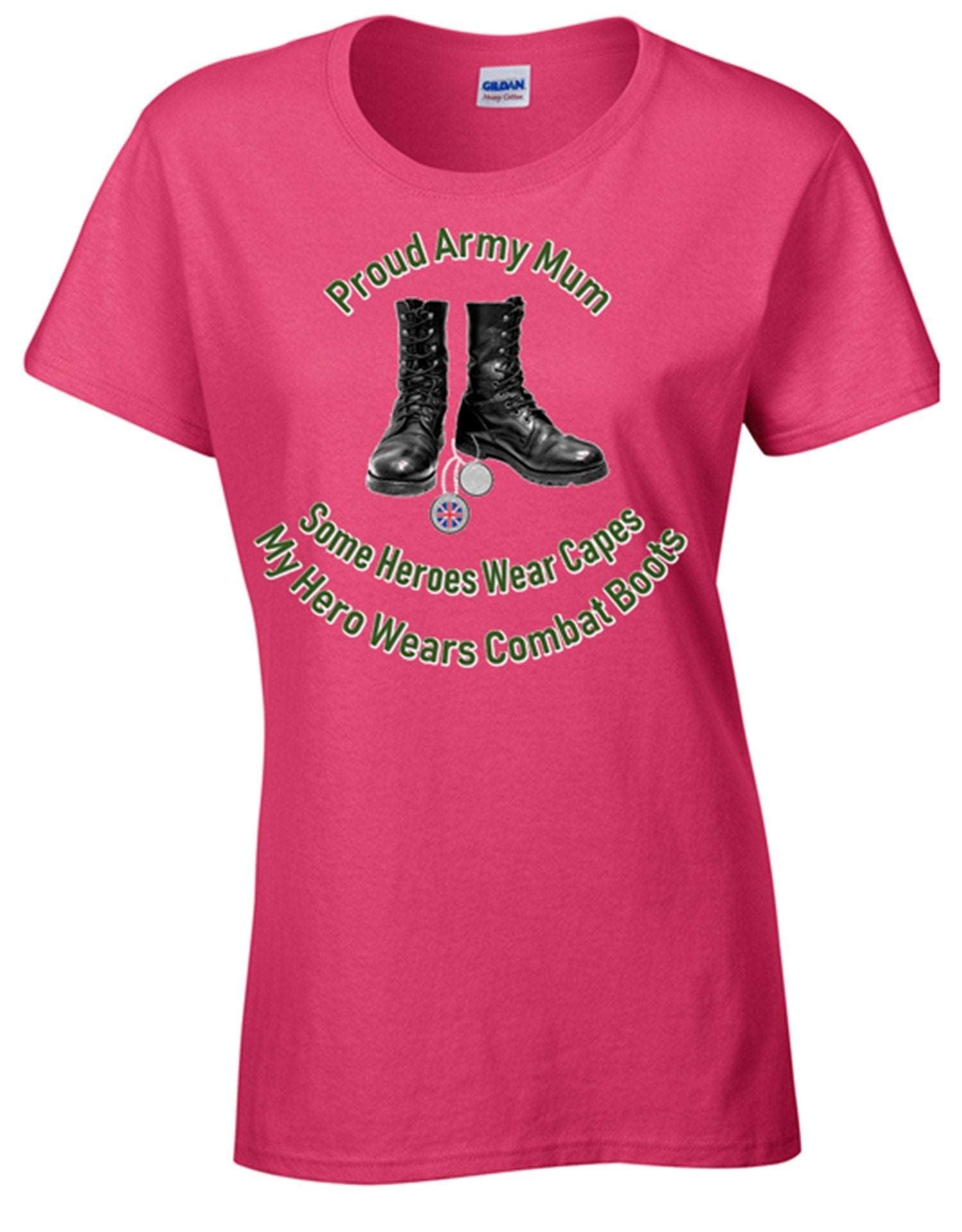 Bear Essentials Proud Army Mum T-Shirt (M, Pink) - Army 1157 kit Army 1157 Kit