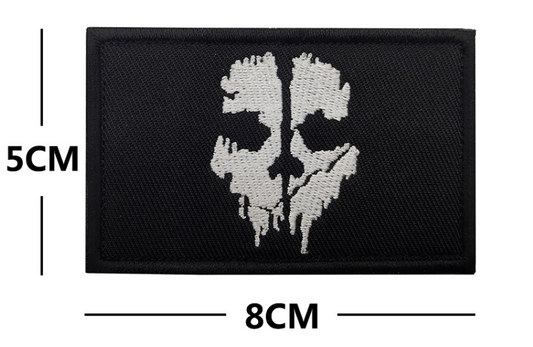 Skull Logo Embroidery Cloth Hook Loop Patch