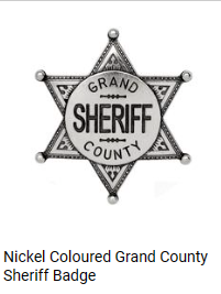 Nickel Coloured Grand County Sheriff Badge