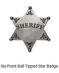 Six Point Ball Tipped Star Badge