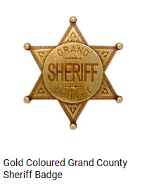 Gold Coloured Grand County Sheriff Badge