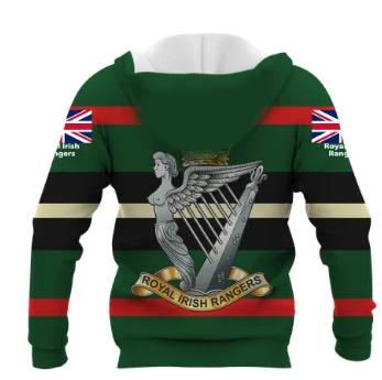 Royal Irish Rangers Double Printed Zipper Hoodie new for 2024