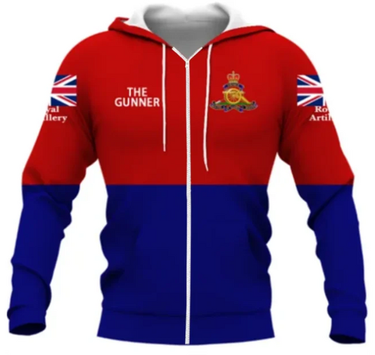 Royal Artillery Double Printed Zipper Hoodie new for 2024