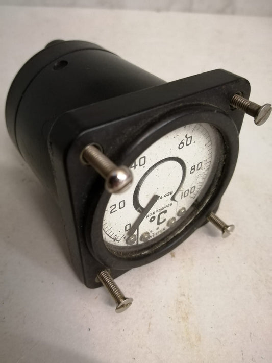 Vintage 0 to 100 degrees aircraft temperature guage Vintage
