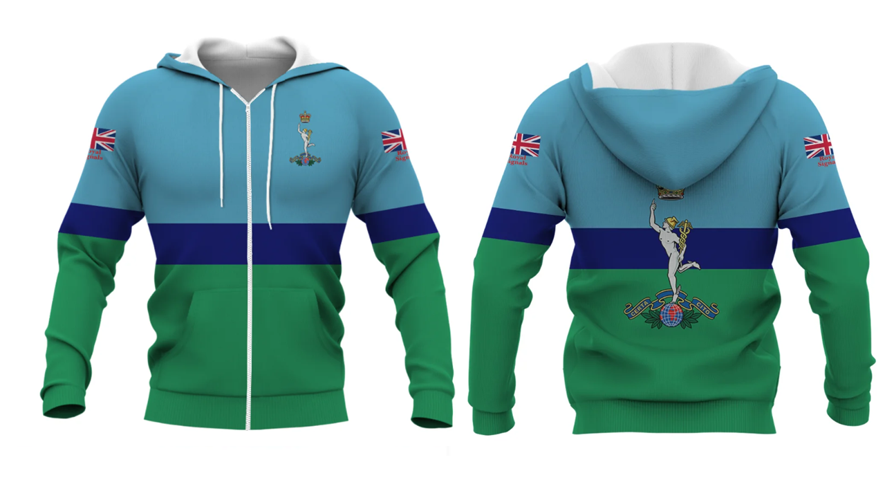 Royal Signals Double Printed Zipper Hoodie new for 2024