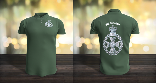 3rd Battalion Royal Green Jackets Polo Green print front and back