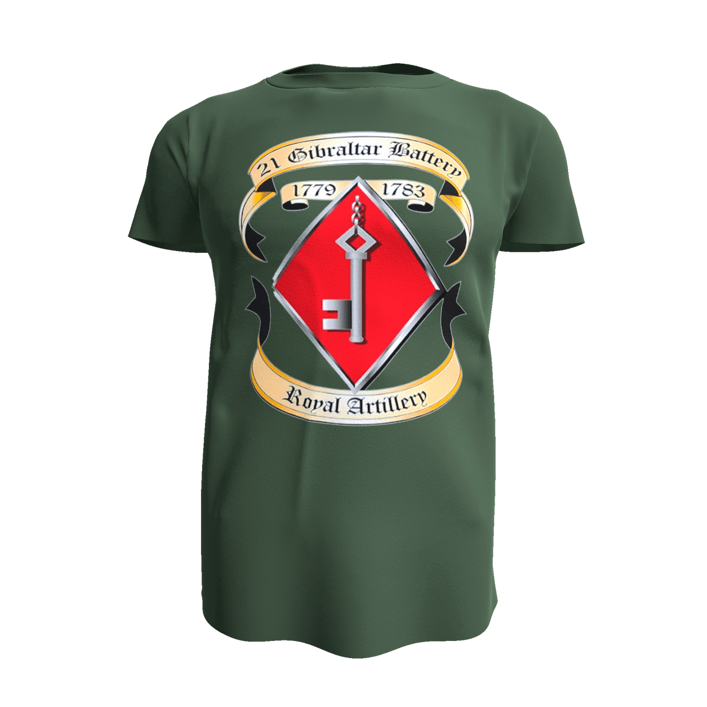 21 Battery T Shirt - Army 1157 kit S / Full Front Green only 50 Missile Regiment RA
