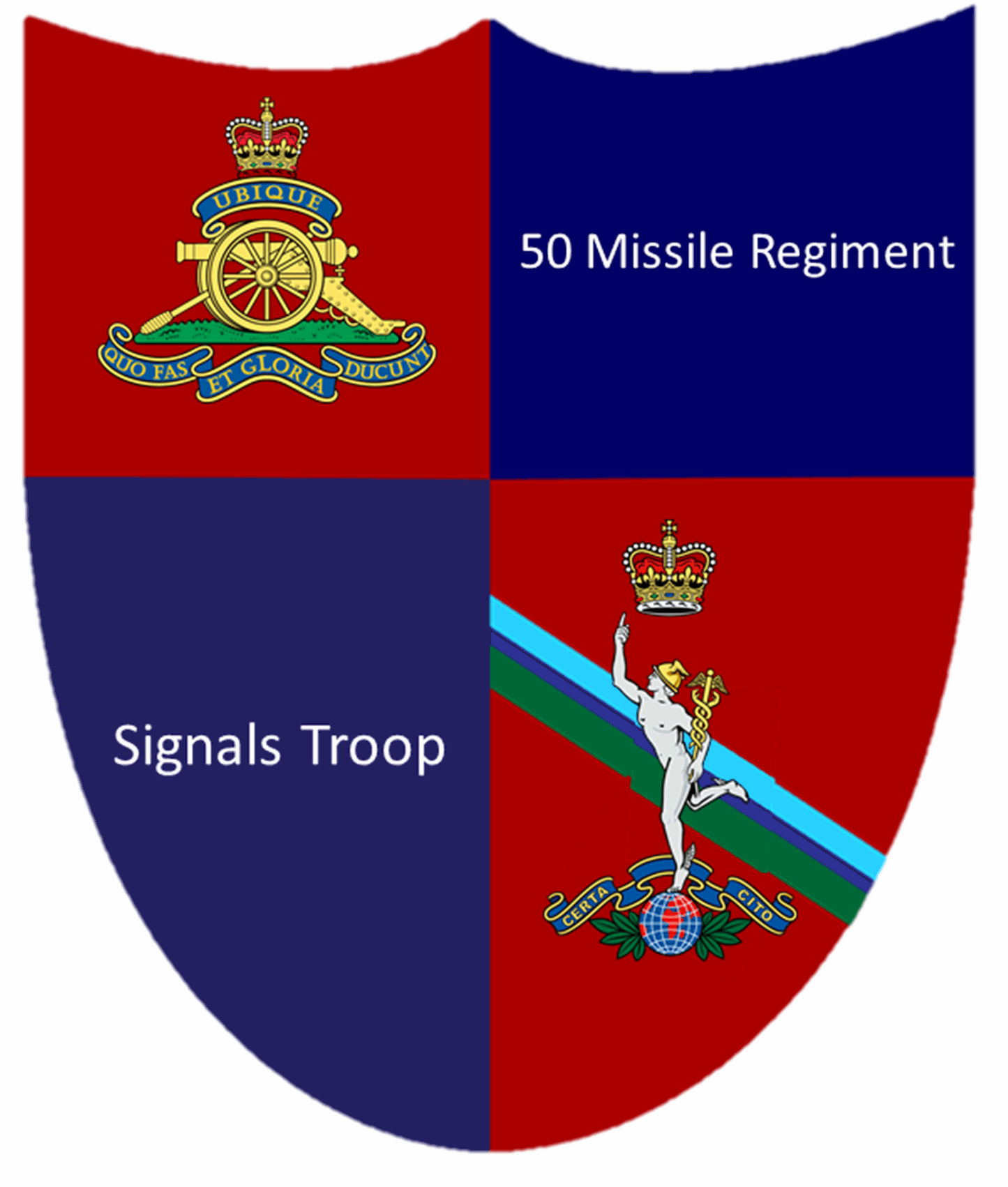 50 Missile Regiment RA HQ - Signals Troop T Shirt - Army 1157 kit 50 Missile Regiment RA