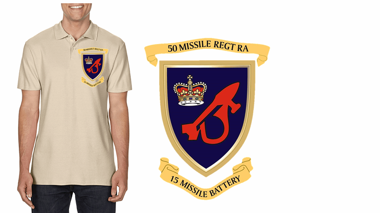 15 Missile Battery RA Polo Top - Army 1157 kit S / Sand Army 1157 Kit Veterans Owned Business