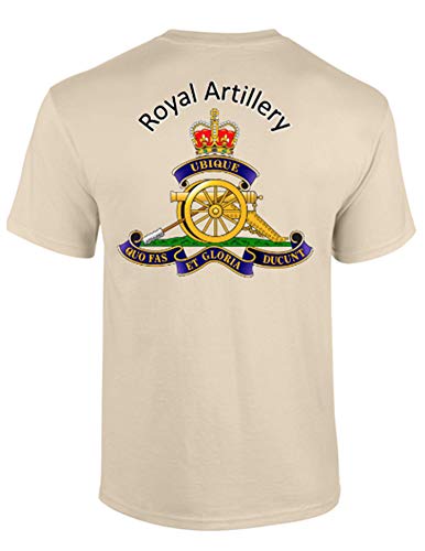 Royal Artillery T-Shirt Front & Back Print Official MOD Approved Merchandise - Army 1157 kit Sand / XXL Army 1157 Kit Veterans Owned Business