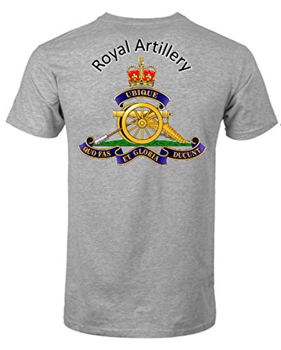 Royal Artillery T-Shirt Front & Back Print Official MOD Approved Merchandise - Army 1157 kit Grey / XXL Army 1157 Kit Veterans Owned Business