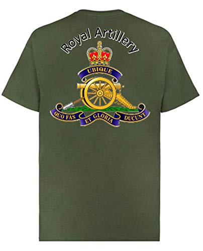 Royal Artillery T-Shirt Front & Back Print Official MOD Approved Merchandise - Army 1157 kit Green / XL Army 1157 Kit Veterans Owned Business
