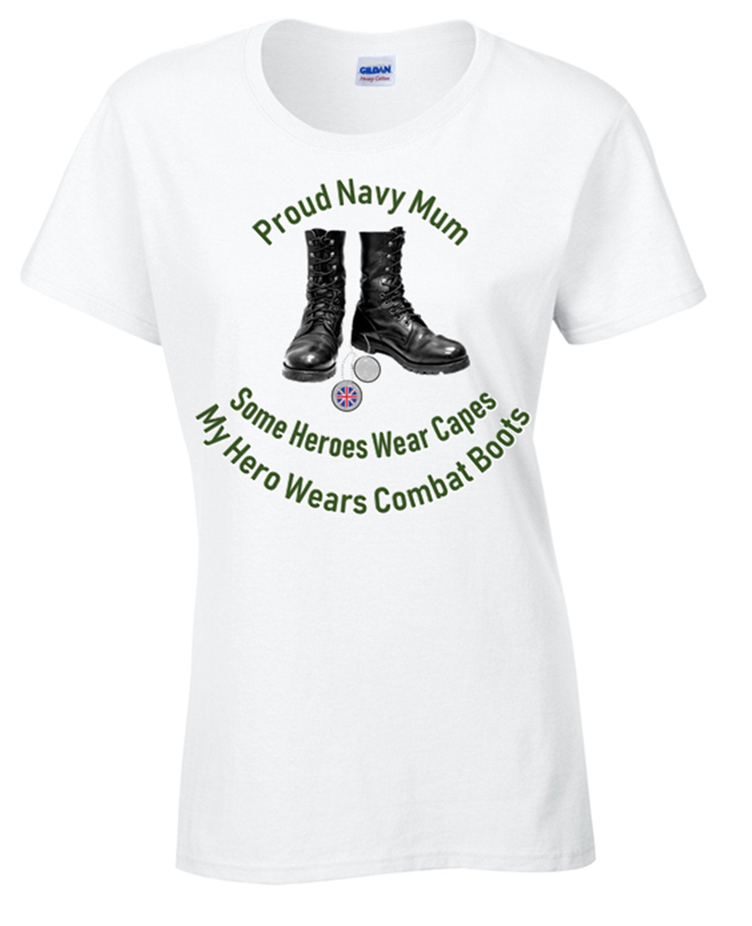 Bear Essentials Clothing Proud Navy Mum T-Shirt - Army 1157 kit White / S Army 1157 Kit