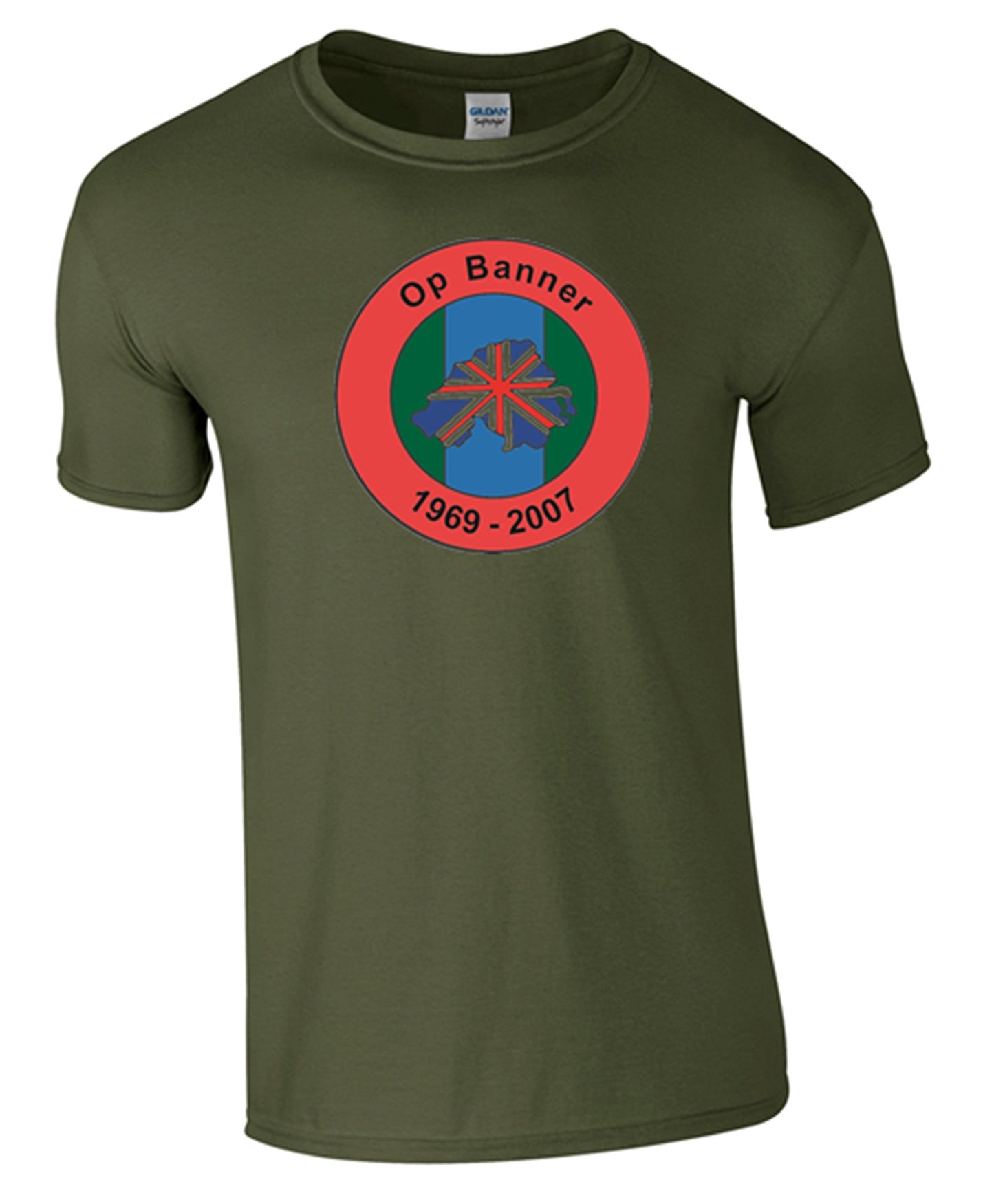 Bear Essentials Clothing. Northern Ireland Ops Banner T-Shirt (XXL, Green) - Army 1157 kit Army 1157 Kit