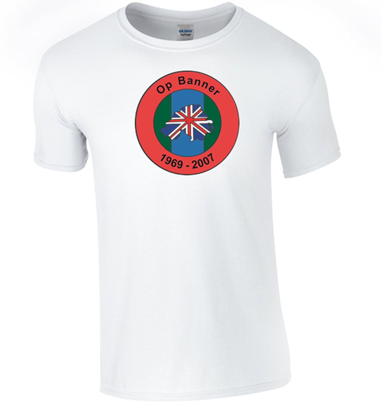 Bear Essentials Clothing. Northern Ireland Ops Banner T-Shirt (XL, White) - Army 1157 kit Army 1157 Kit