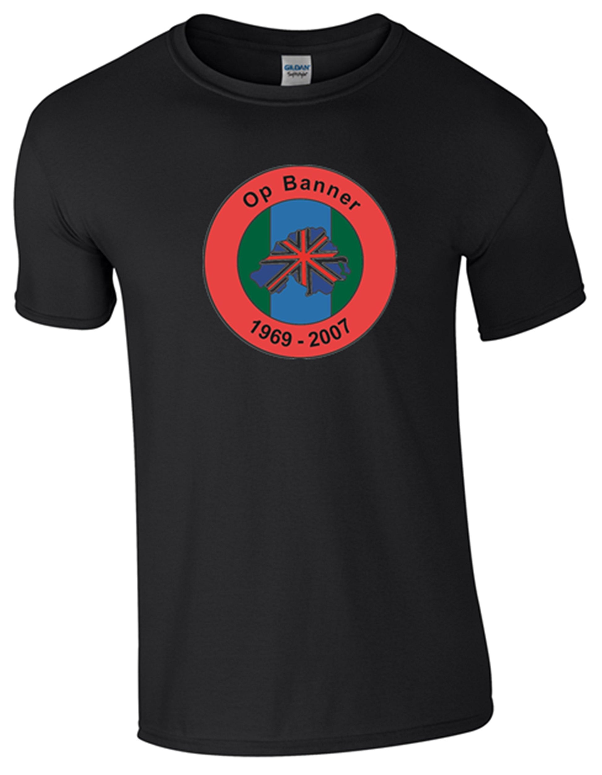 Northern Ireland Ops Banner T-Shirt (S, Black) - Army 1157 kit Army 1157 Kit