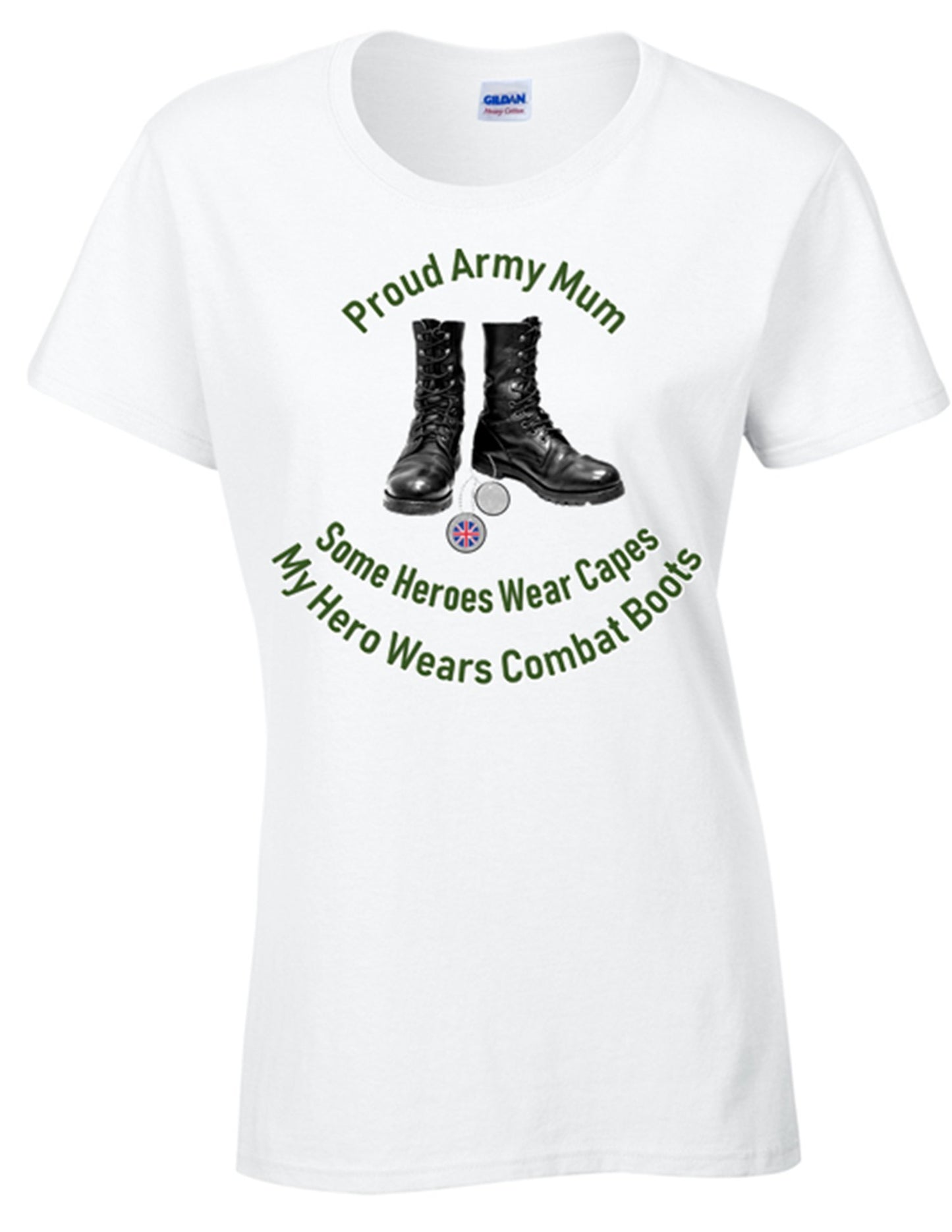 Bear Essentials Proud Army Mum T-Shirt - Army 1157 kit White / M Army 1157 Kit Veterans Owned Business