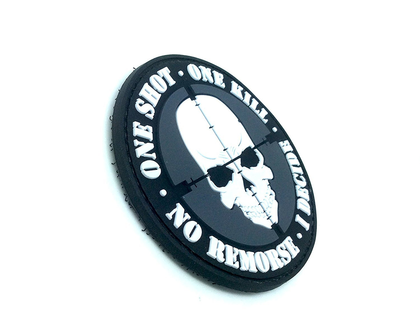 One Shot One Kill No Remorse I Decide Sniper PVC Airsoft Patch - Army 1157 kit Army 1157 Kit Veterans Owned Business