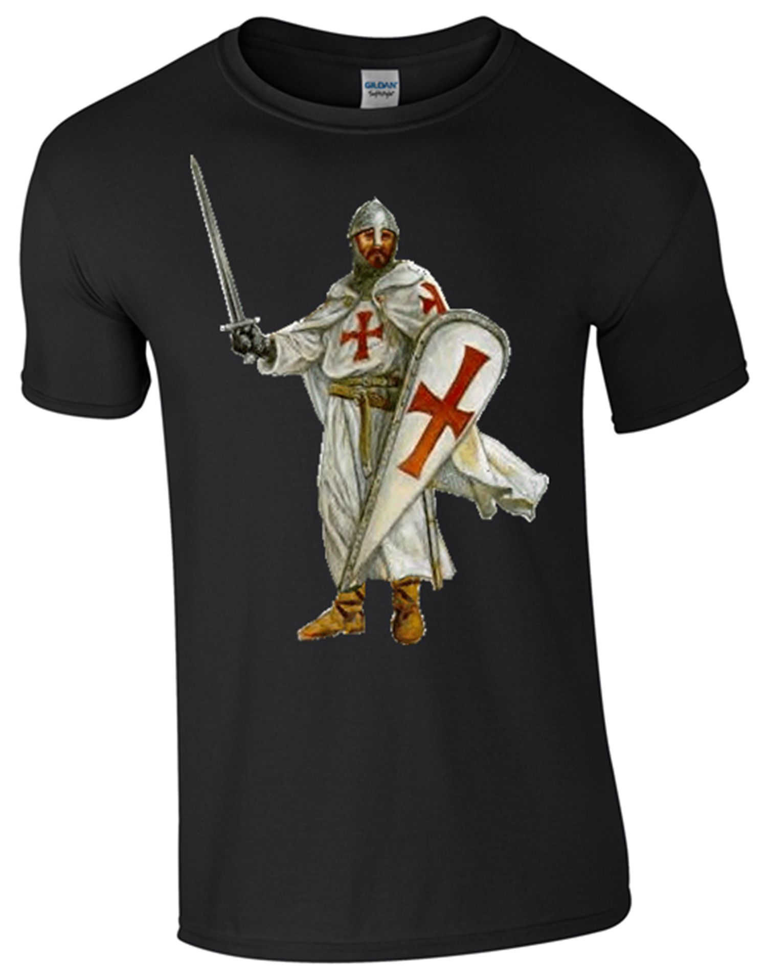 St George's Crusader, black & white T-Shirt Printed DTG (Direct to Garment) for a Permanent Finish. - Army 1157 kit S / Black Army 1157 Kit Veterans Owned Business