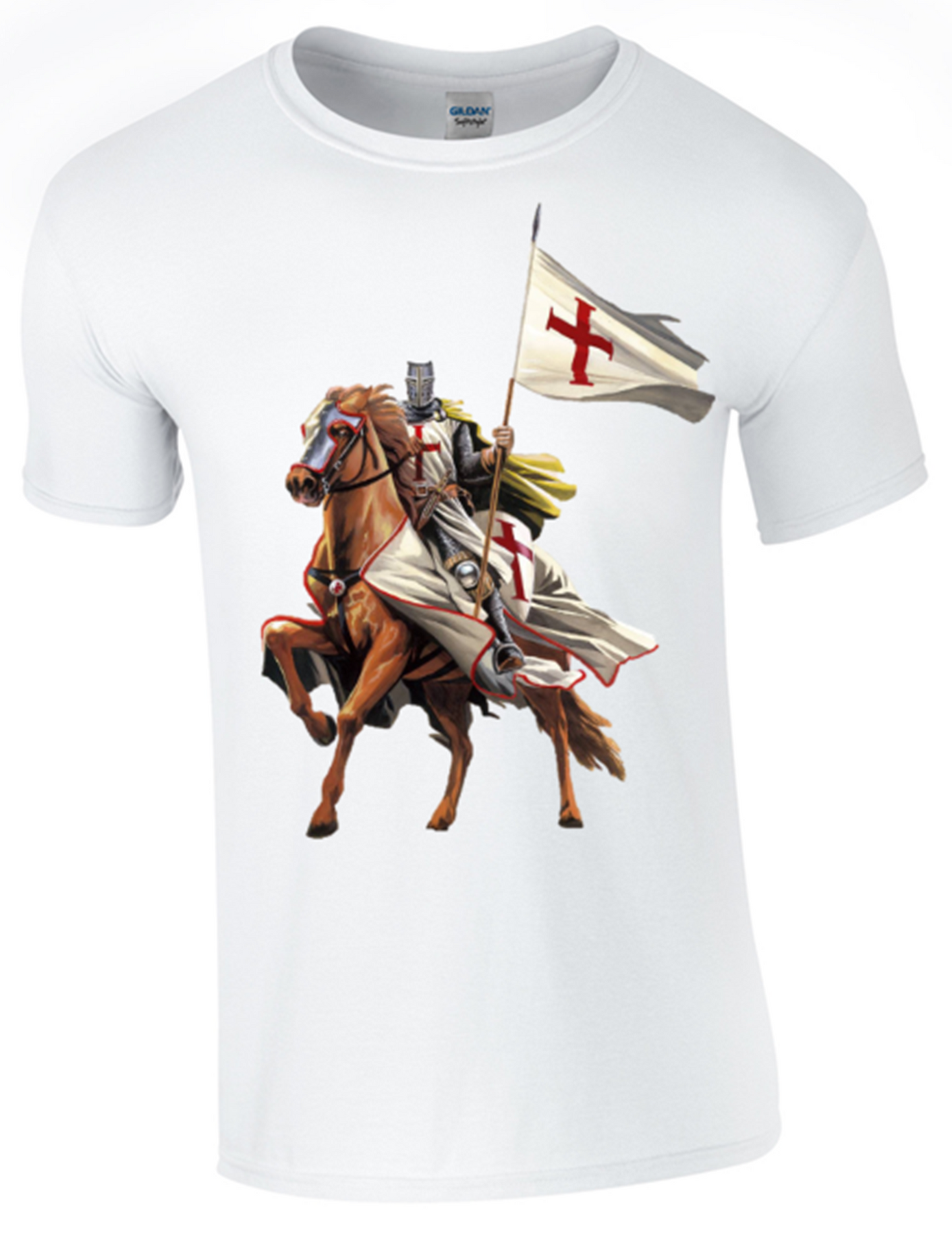 St George's Day - on Horseback - T-Shirt Printed DTG (Direct to Garment) for a Permanent Finish. - Army 1157 kit S / White Army 1157 Kit Veterans Owned Business