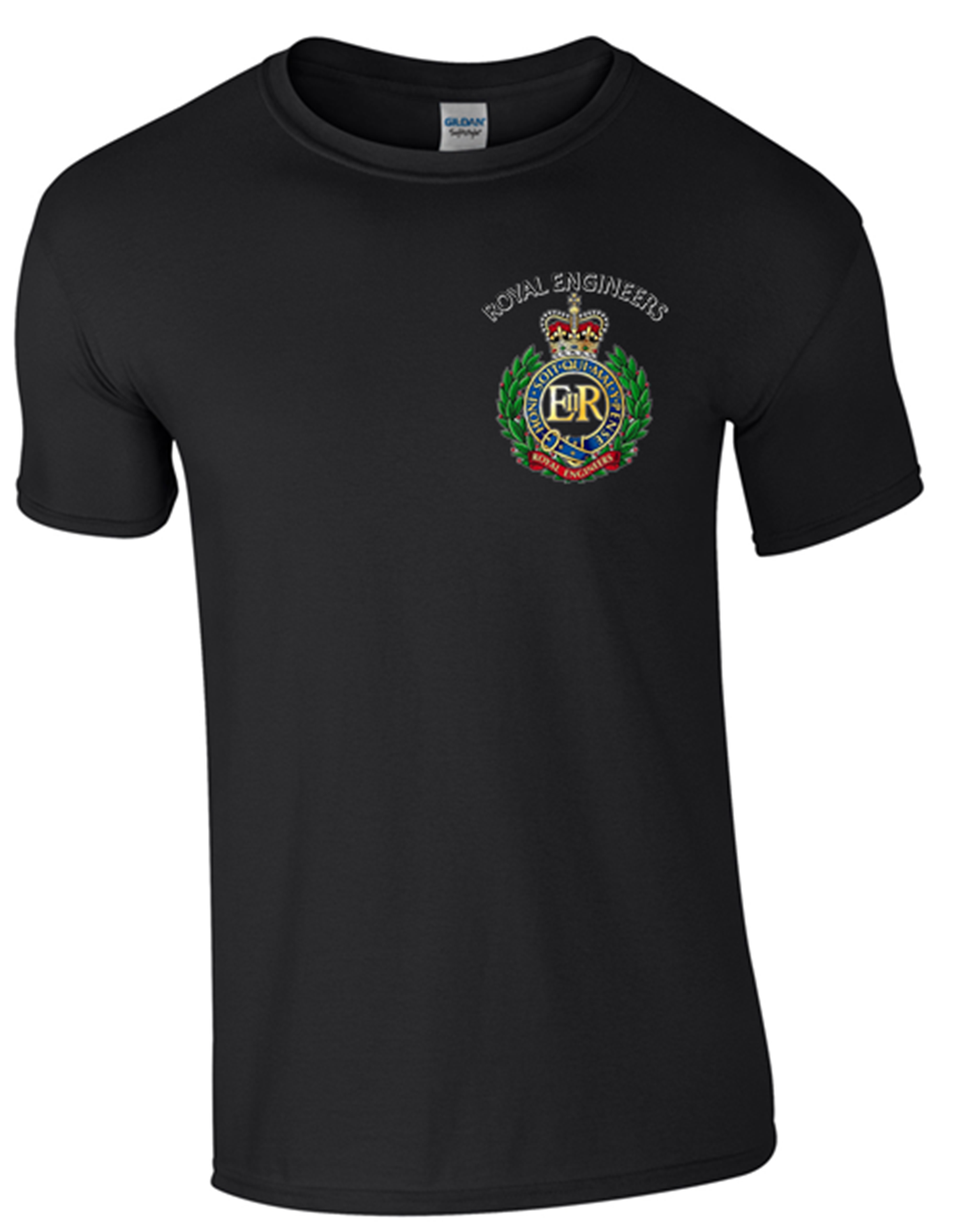 Ministry of Defence T-Shirt with Royal Engineers Front Only - Army 1157 kit S / BLACK Army 1157 Kit Veterans Owned Business