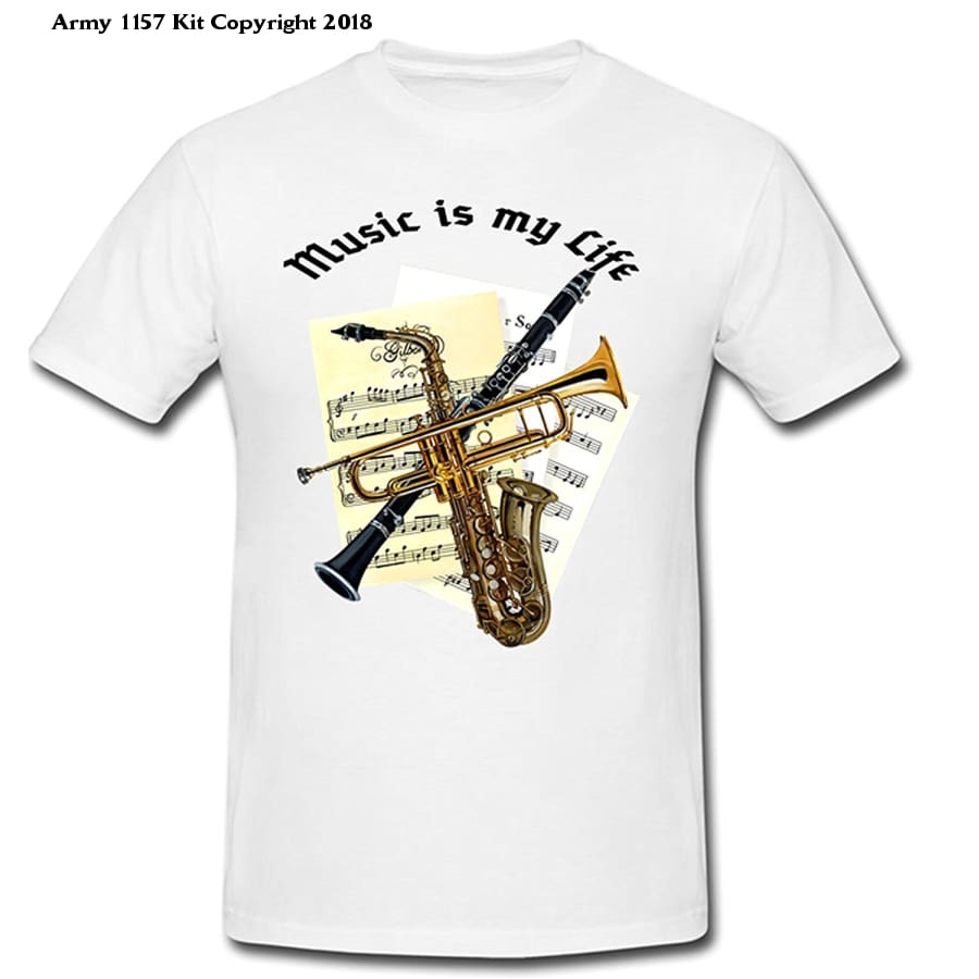 Bear Essentials Clothing. Music Is My Life - Army 1157 kit Small / White Army 1157 Kit Veterans Owned Business