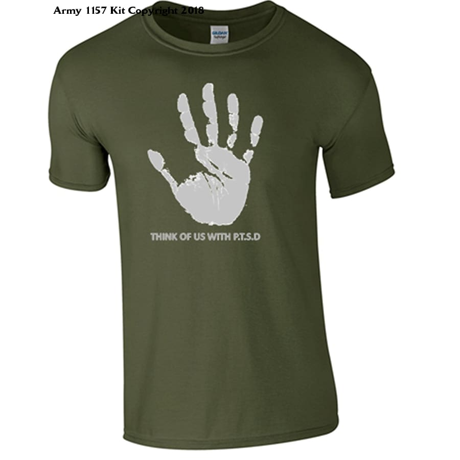 Bear Essentials Clothing. PTSD T-Shirt - Army 1157 kit Medium / Green Army 1157 Kit Veterans Owned Business