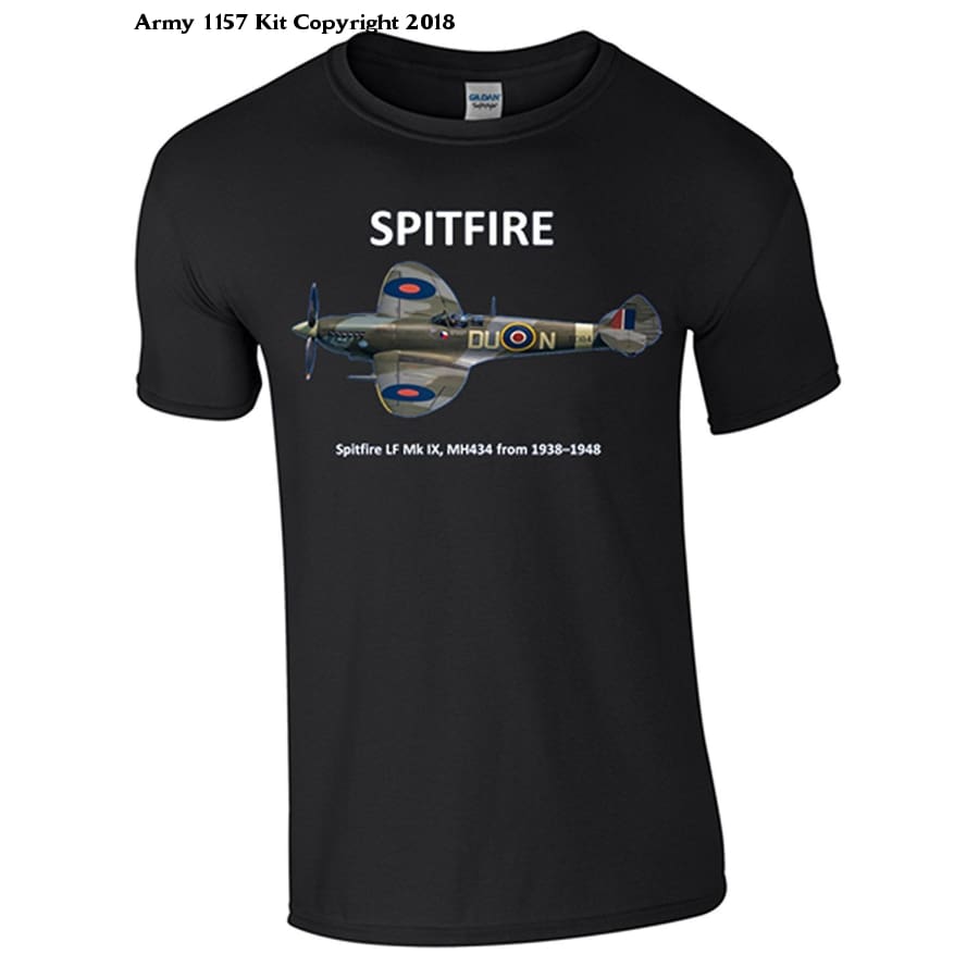 Spitfire T-Shirt - Army 1157 kit Small / Black Army 1157 Kit Veterans Owned Business