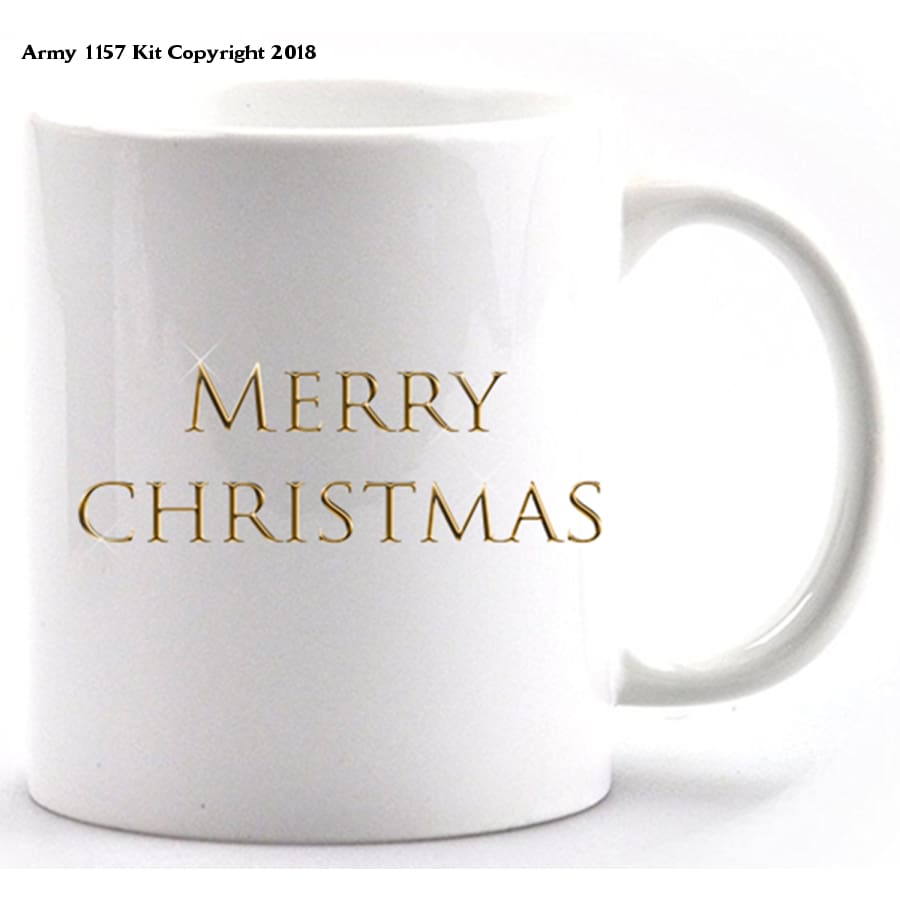 Merry Christmas Mug and gift box set. Part of the Army 1157 Kit Christmas Collection - Army 1157 kit Army 1157 Kit Veterans Owned Business