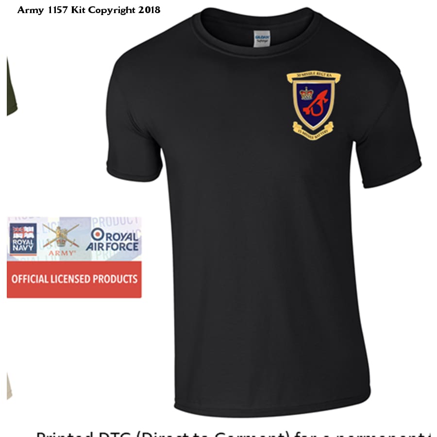 15 Missile Battery T Shirt - Army 1157 kit S / Black 50 Missile Regiment RA