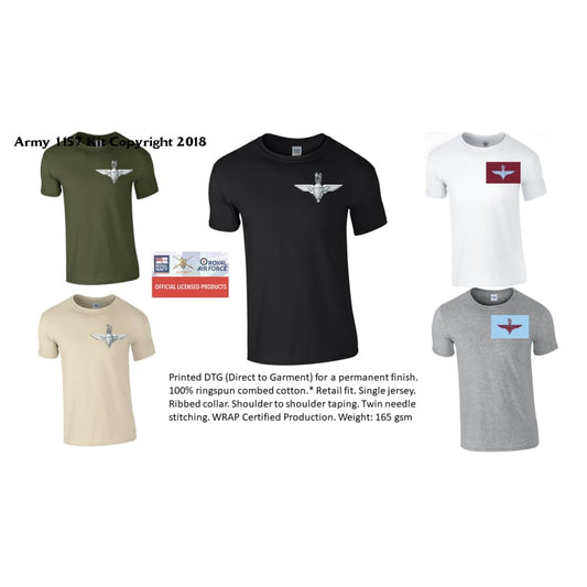 Ministry of Defence T-Shirt with Para Front Only. Official MOD Approved Merchandise - Army 1157 kit S / BLACK Army 1157 Kit Veterans Owned Business