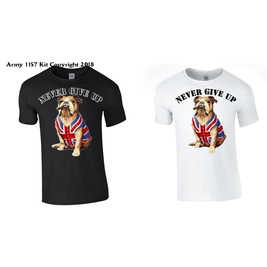 Never Give Up T-Shirt - Army 1157 Kit  Veterans Owned Business
