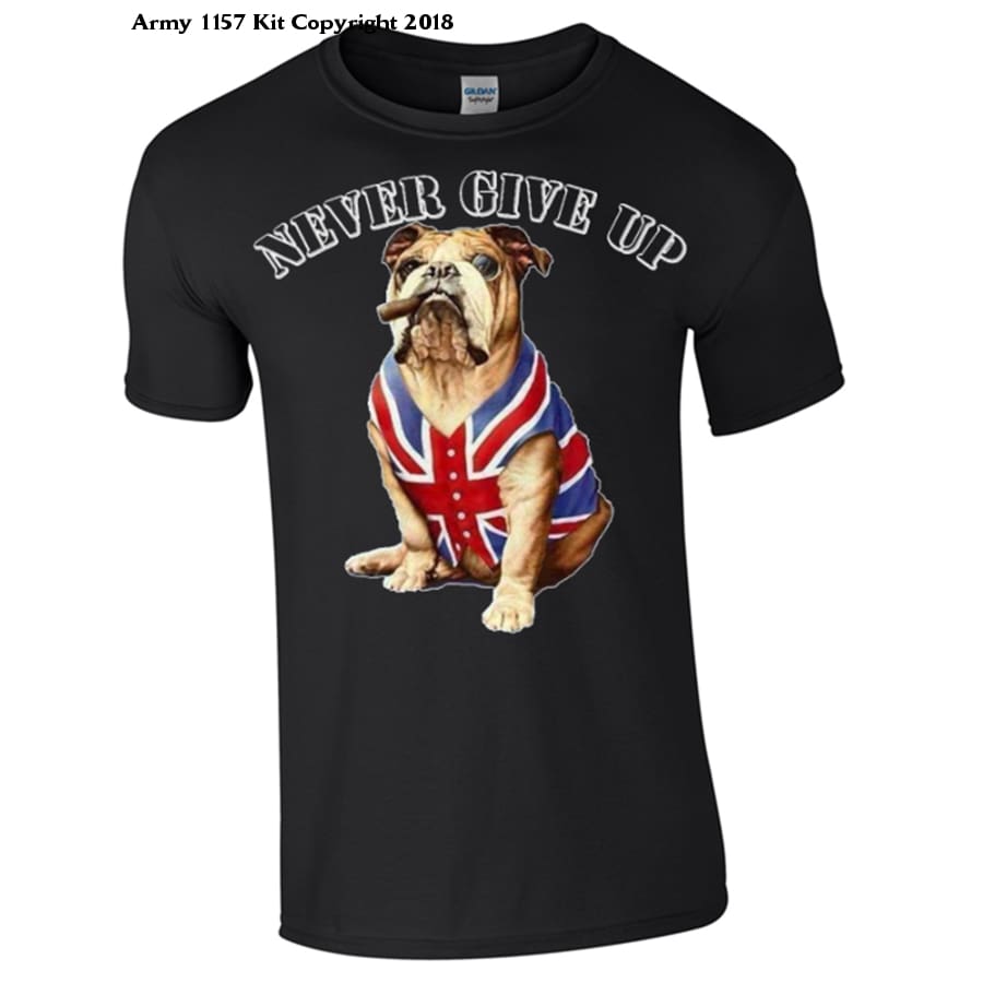 Never Give Up T-Shirt - Army 1157 Kit  Veterans Owned Business