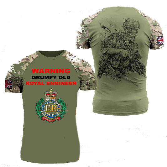 Grumpy Old Royal Engineer Double Printed T-Shirt new for January 2023 - Army 1157 kit Asian Size L = to UK Small Army 1157 Kit