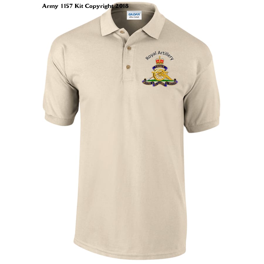 Royal Artillery Polo Shirt Official MOD Approved Merchandise - Army 1157 kit S / Sand Army 1157 Kit Veterans Owned Business