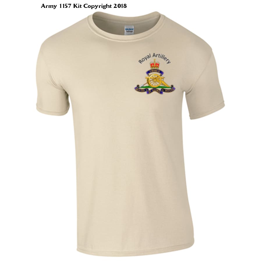 Royal Artillery T-Shirt front logo only - Army 1157 kit S / Sand Army 1157 Kit Veterans Owned Business