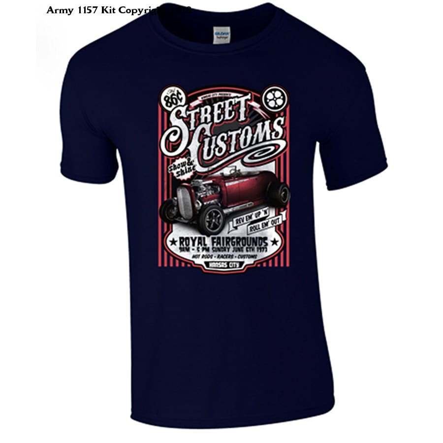 Sreet Customs T-Shirt (L, White) - Army 1157 Kit  Veterans Owned Business